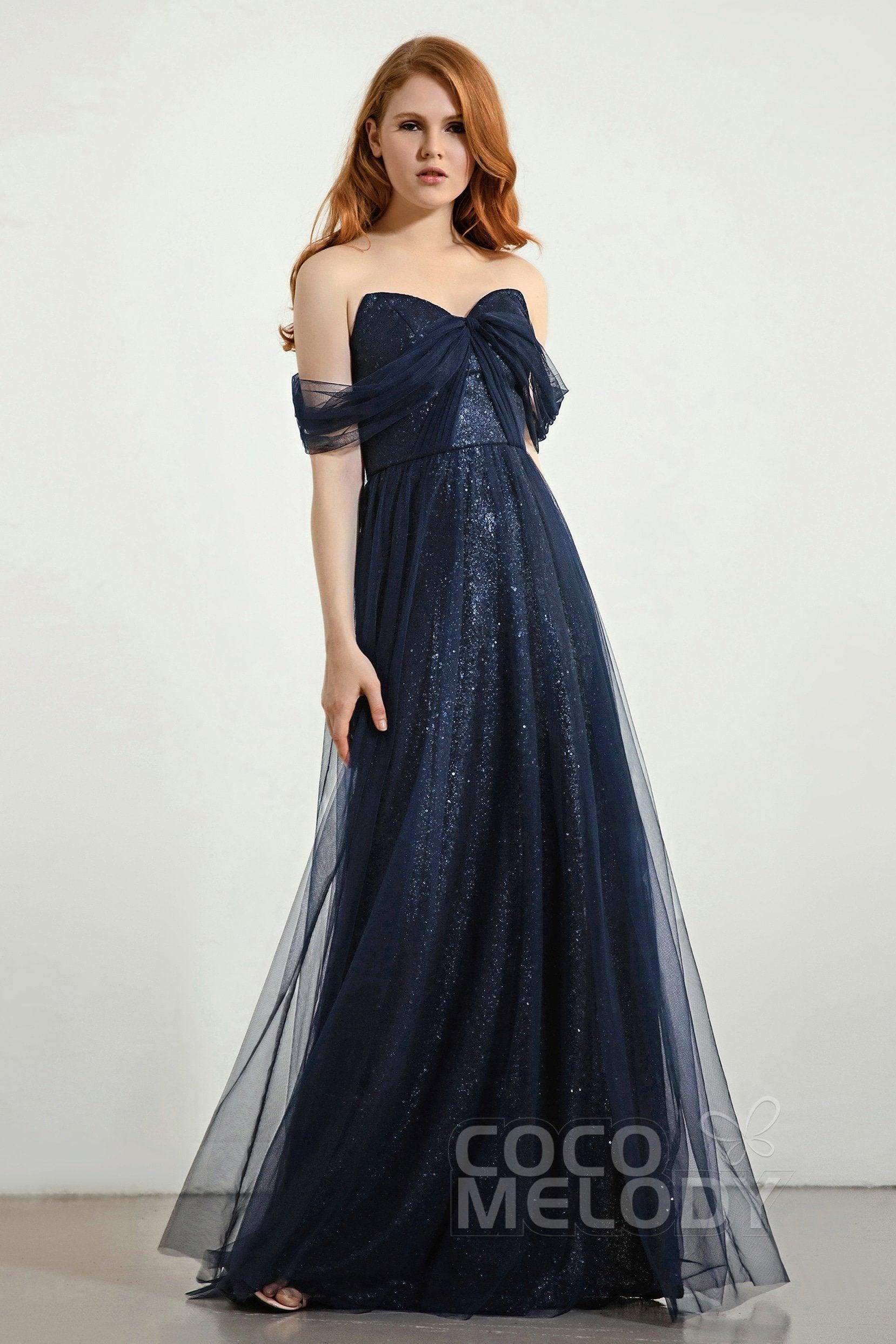 A-Line Sweep-Brush Train Bridesmaid Dress Formal Dresses CB0287 - COCOMELODY